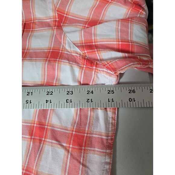 Orvis Shirt Mens L Long Sleeve Button Down Plaid Red/Orange/White Classic Cotton - Picture 9 of 13